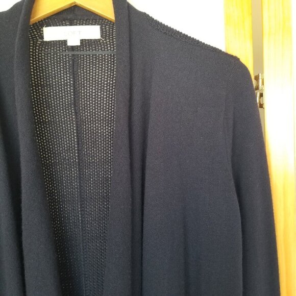 LOFT Black Open Front Cardigan - Picture 6 of 10
